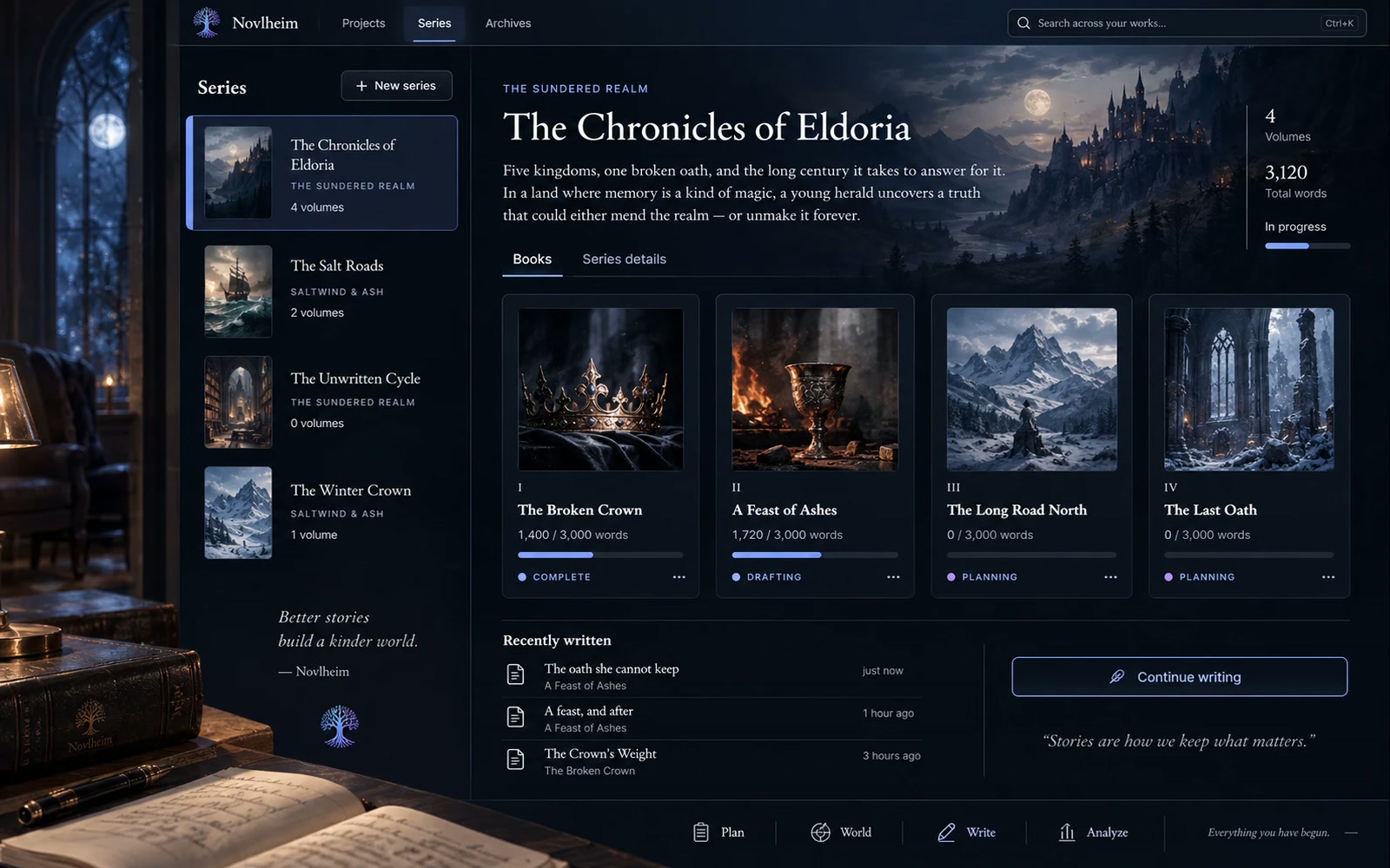 A series in NovlHeim: The Chronicles of Eldoria and the four volumes under it